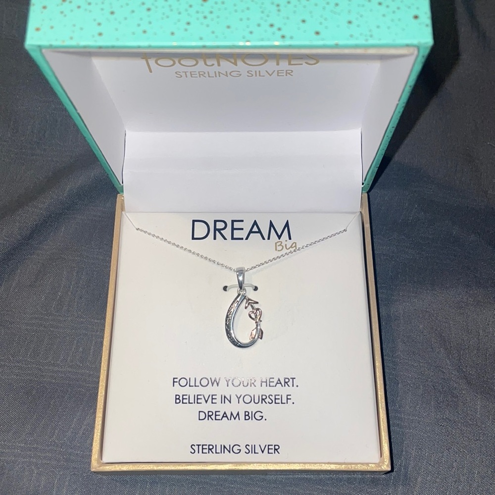 FootNotes Dream Big Sterling Silver Necklace